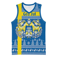 Sweden Christmas Personalized Basketball Jersey Dala Horse God Jul - Wonder Print Shop