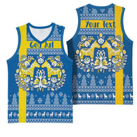 Sweden Christmas Personalized Basketball Jersey Dala Horse God Jul - Wonder Print Shop