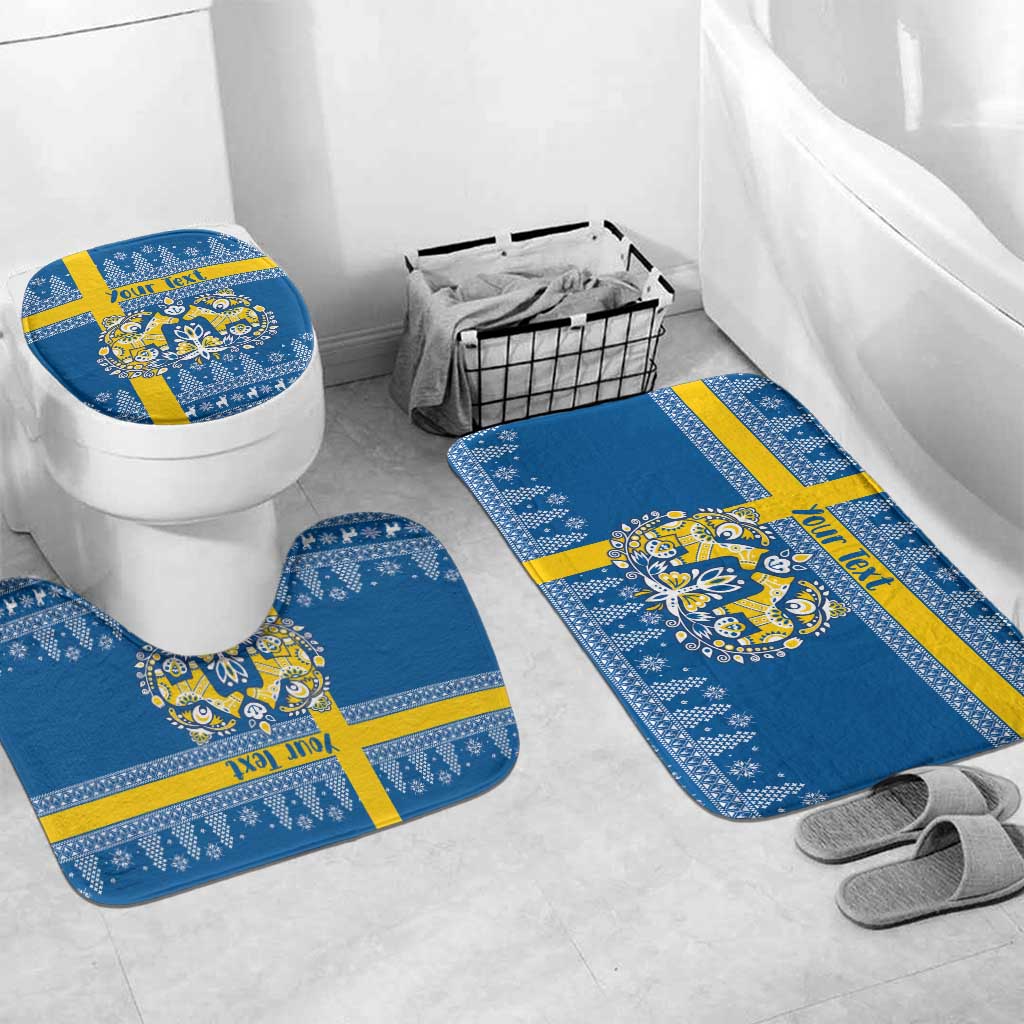 Sweden Christmas Personalized Bathroom Set Dala Horse God Jul - Wonder Print Shop