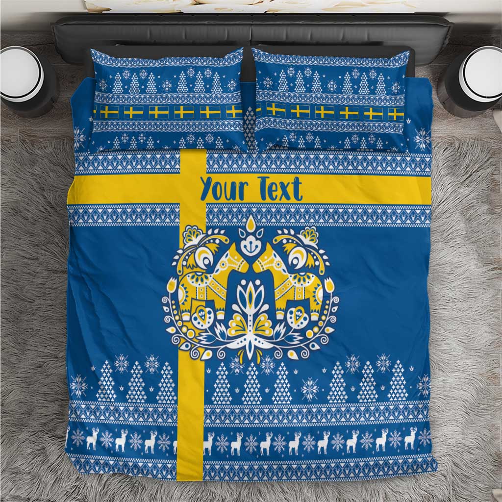 Sweden Christmas Personalized Bedding Set Dala Horse God Jul - Wonder Print Shop