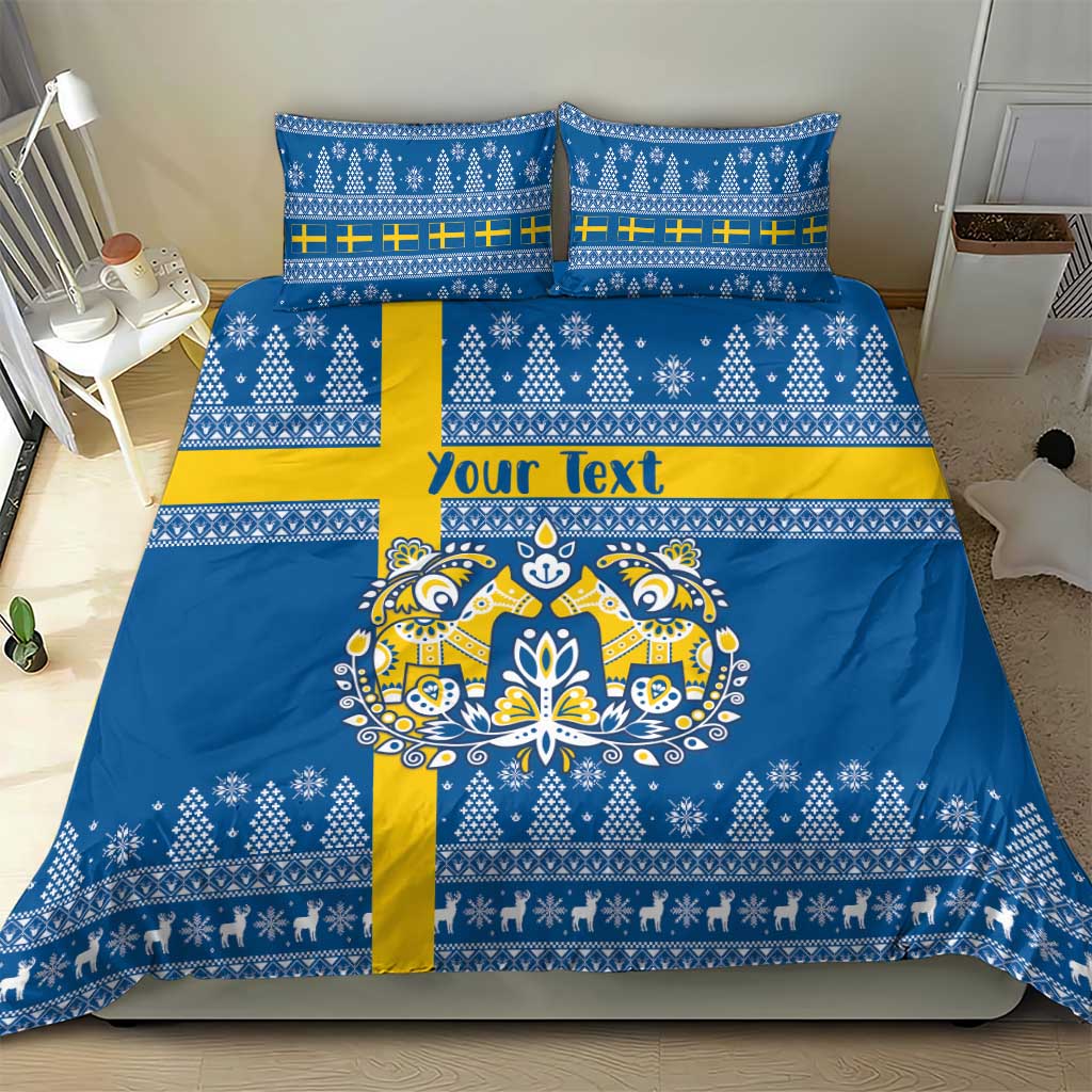 Sweden Christmas Personalized Bedding Set Dala Horse God Jul - Wonder Print Shop