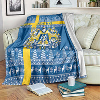 Sweden Christmas Personalized Blanket Dala Horse God Jul - Wonder Print Shop