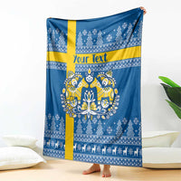 Sweden Christmas Personalized Blanket Dala Horse God Jul - Wonder Print Shop