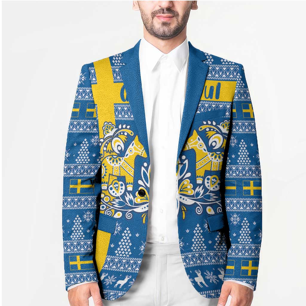 Sweden Christmas Personalized Blazer Dala Horse God Jul - Wonder Print Shop