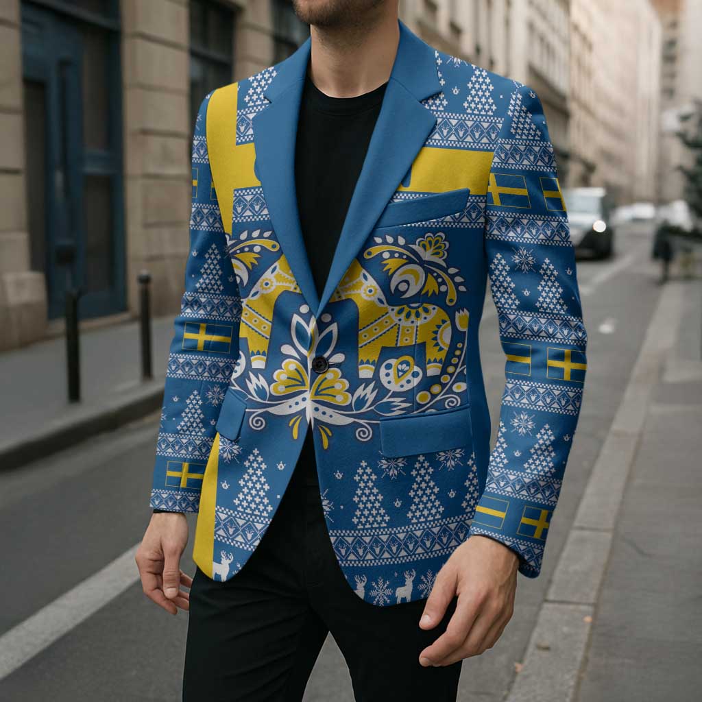 Sweden Christmas Personalized Blazer Dala Horse God Jul - Wonder Print Shop