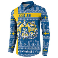 Sweden Christmas Personalized Button Sweatshirt Dala Horse God Jul - Wonder Print Shop