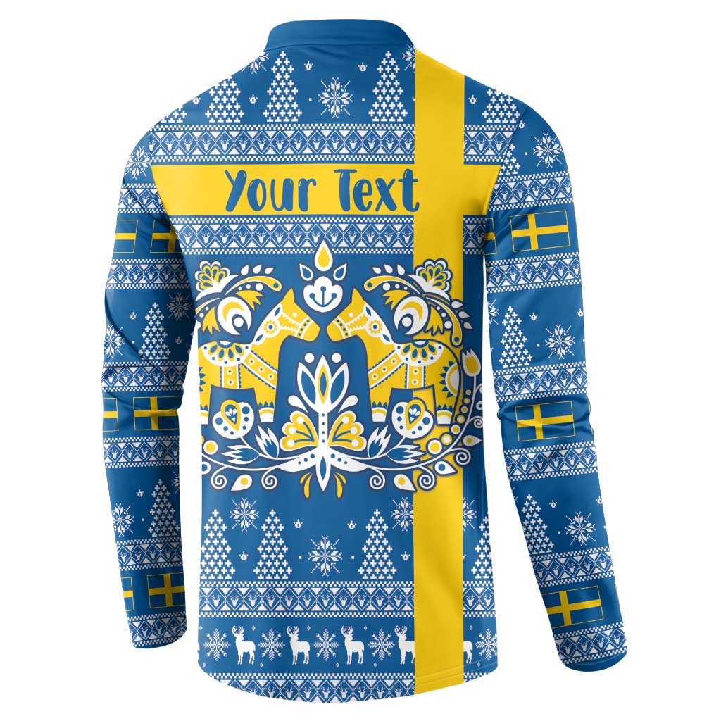 Sweden Christmas Personalized Button Sweatshirt Dala Horse God Jul - Wonder Print Shop