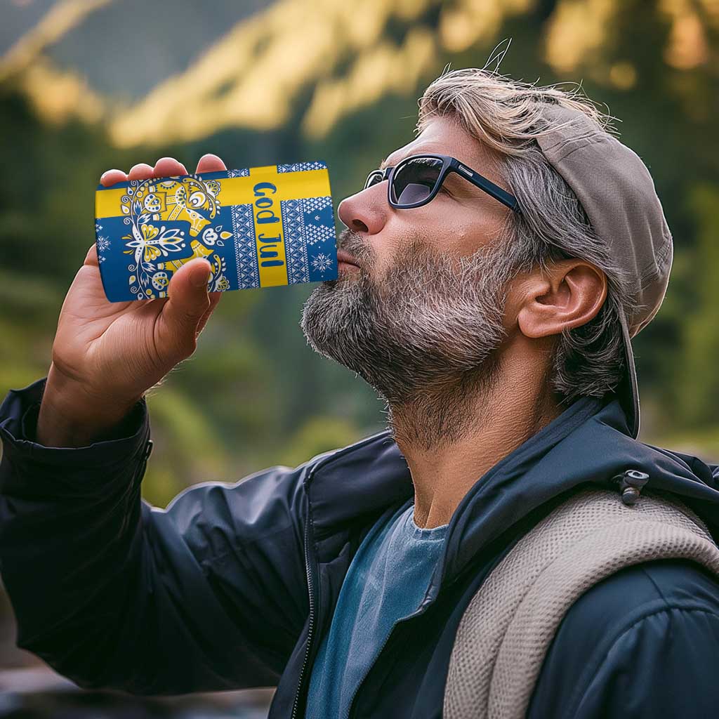 Sweden Christmas Personalized 4 in 1 Can Cooler Tumbler Dala Horse God Jul - Wonder Print Shop