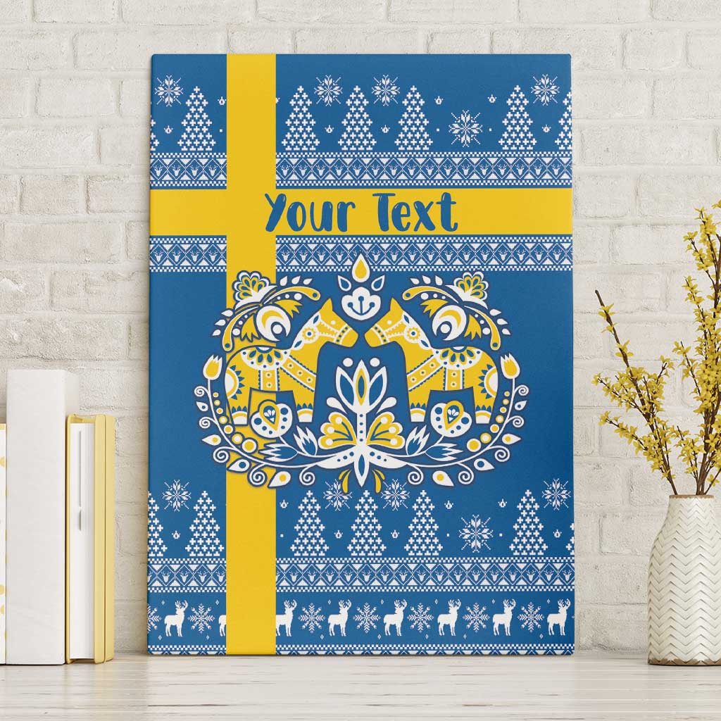 Sweden Christmas Personalized Canvas Wall Art Dala Horse God Jul - Wonder Print Shop