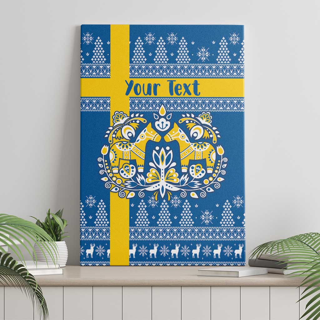 Sweden Christmas Personalized Canvas Wall Art Dala Horse God Jul - Wonder Print Shop