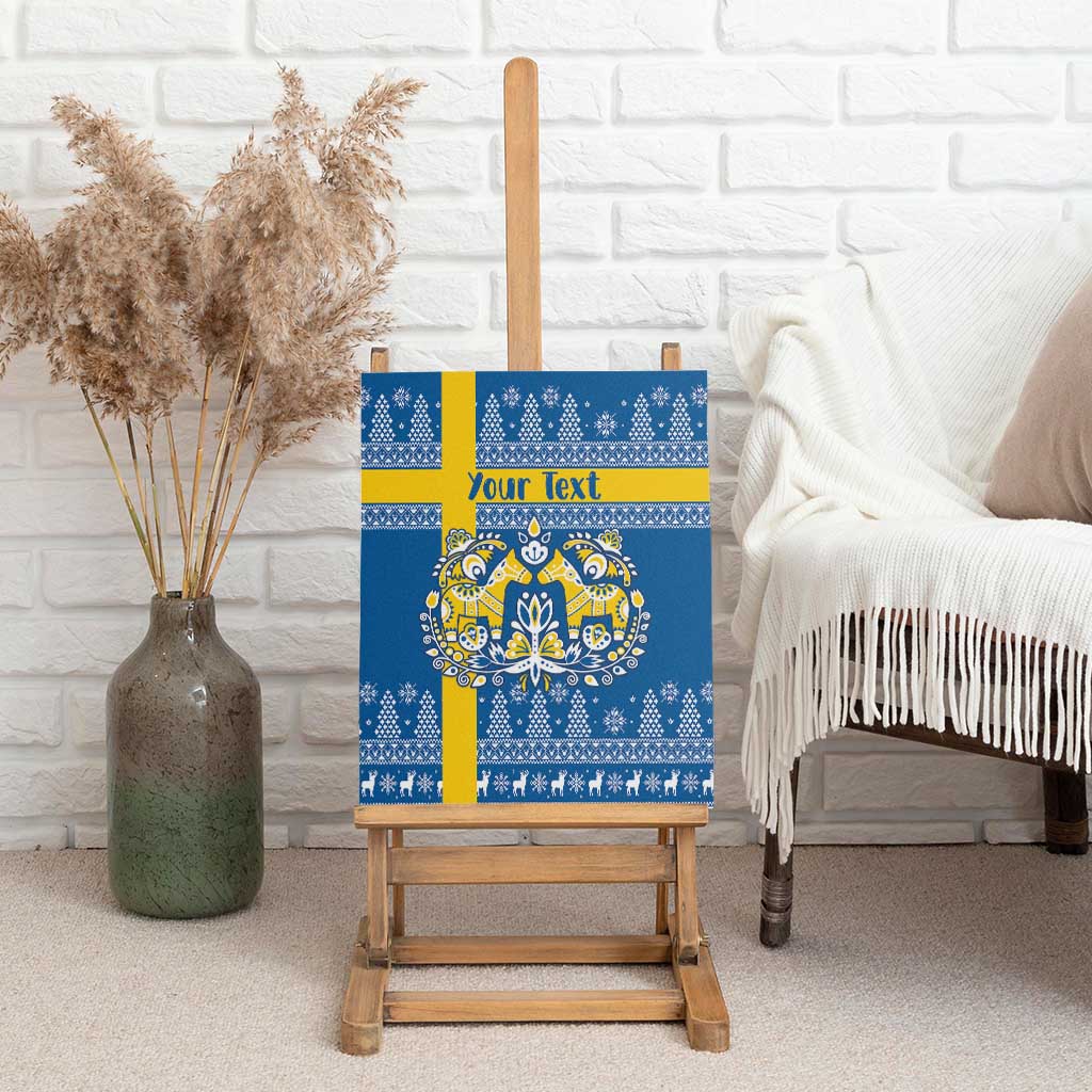 Sweden Christmas Personalized Canvas Wall Art Dala Horse God Jul - Wonder Print Shop