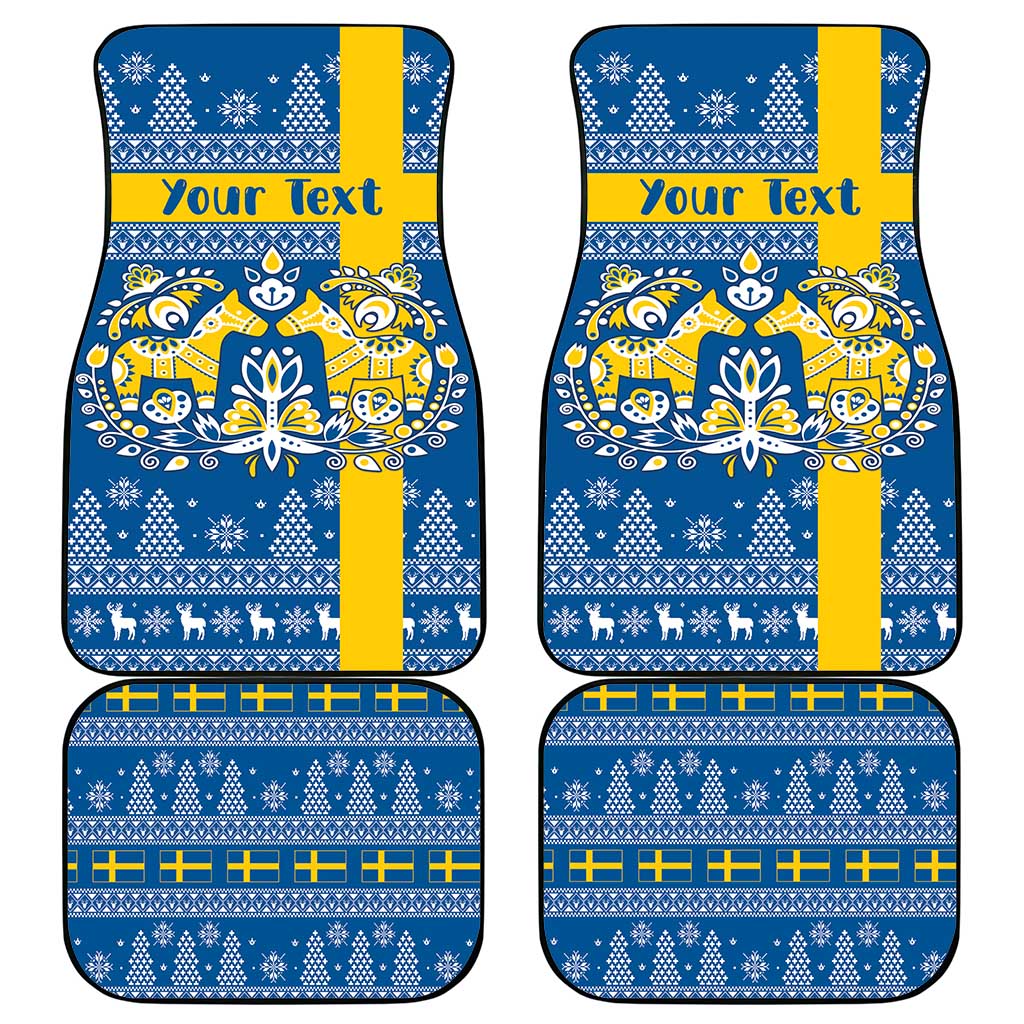 Sweden Christmas Personalized Car Mats Dala Horse God Jul - Wonder Print Shop