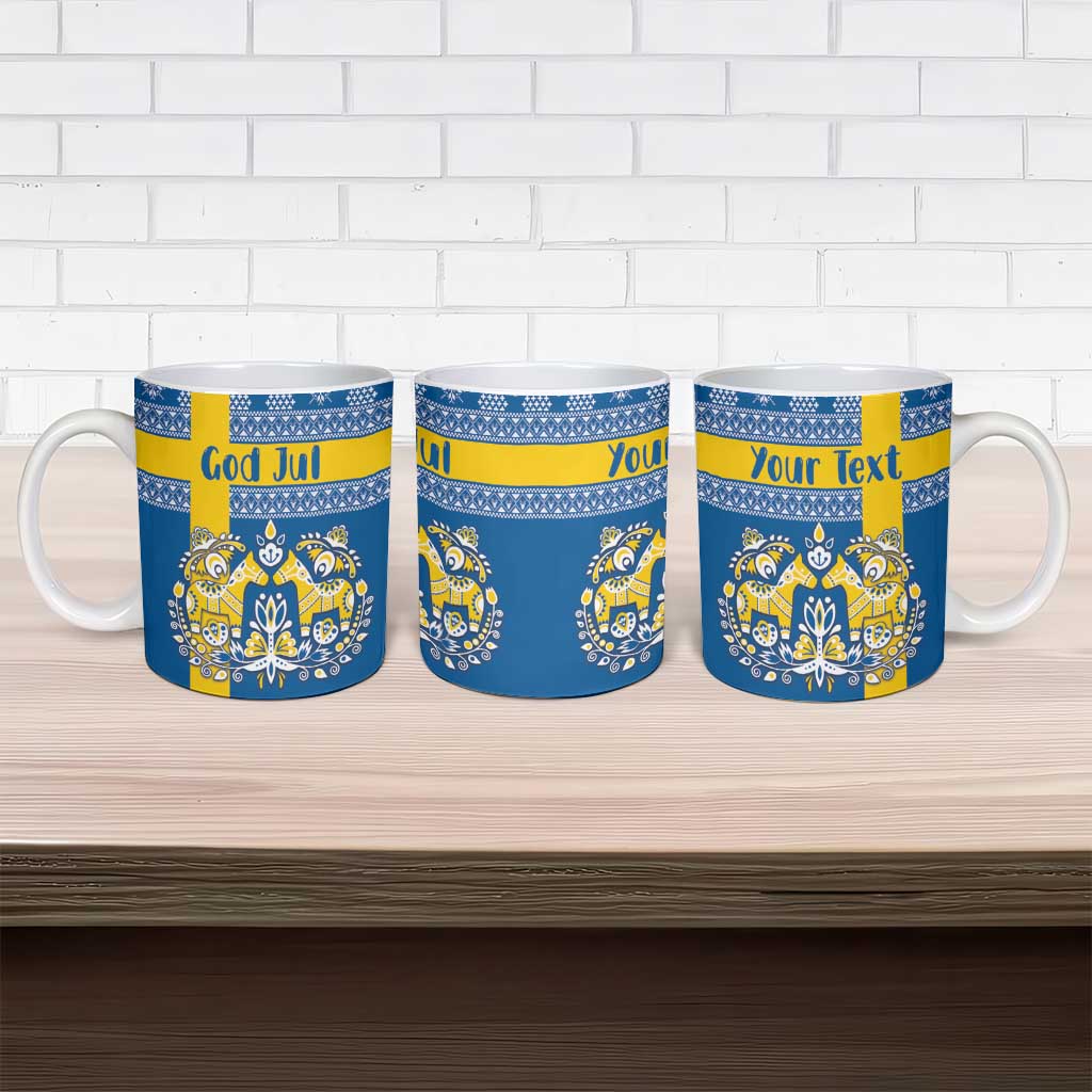 Sweden Christmas Personalized Ceramic Mug Dala Horse God Jul - Wonder Print Shop