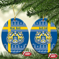 Sweden Christmas Personalized Ceramic Ornament Dala Horse God Jul - Wonder Print Shop