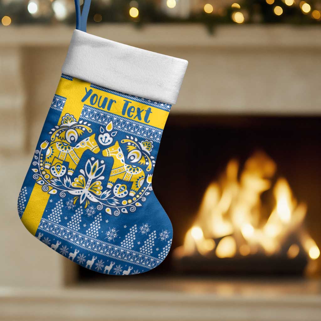 Sweden Christmas Personalized Christmas Stocking Dala Horse God Jul - Wonder Print Shop