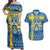Sweden Christmas Personalized Couples Matching Off Shoulder Maxi Dress and Hawaiian Shirt Dala Horse God Jul - Wonder Print Shop