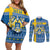 Sweden Christmas Personalized Couples Matching Off Shoulder Short Dress and Long Sleeve Button Shirt Dala Horse God Jul - Wonder Print Shop