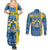 Sweden Christmas Personalized Couples Matching Summer Maxi Dress and Long Sleeve Button Shirt Dala Horse God Jul - Wonder Print Shop