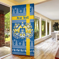 Sweden Christmas Personalized Door Cover Dala Horse God Jul - Wonder Print Shop