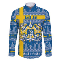 Sweden Christmas Personalized Family Matching Long Sleeve Bodycon Dress and Hawaiian Shirt Dala Horse God Jul - Wonder Print Shop