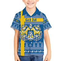 Sweden Christmas Personalized Family Matching Long Sleeve Bodycon Dress and Hawaiian Shirt Dala Horse God Jul - Wonder Print Shop