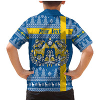 Sweden Christmas Personalized Family Matching Mermaid Dress and Hawaiian Shirt Dala Horse God Jul - Wonder Print Shop