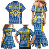 Sweden Christmas Personalized Family Matching Mermaid Dress and Hawaiian Shirt Dala Horse God Jul - Wonder Print Shop