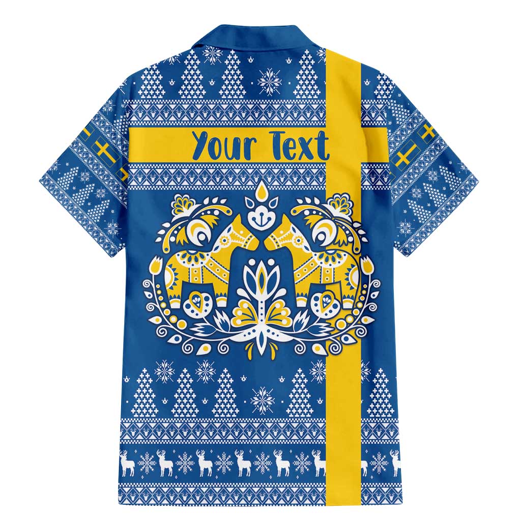 Sweden Christmas Personalized Family Matching Mermaid Dress and Hawaiian Shirt Dala Horse God Jul - Wonder Print Shop