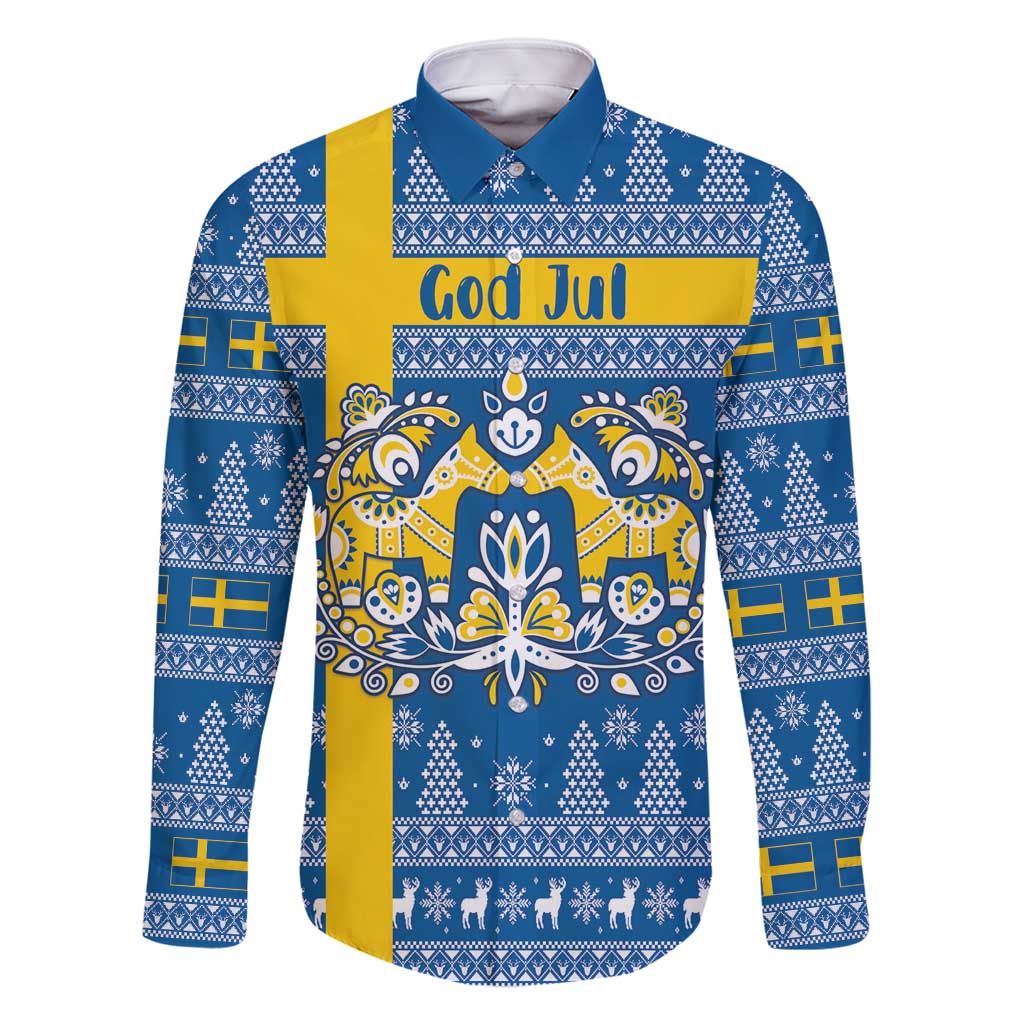 Sweden Christmas Personalized Family Matching Mermaid Dress and Hawaiian Shirt Dala Horse God Jul - Wonder Print Shop