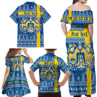 Sweden Christmas Personalized Family Matching Off Shoulder Maxi Dress and Hawaiian Shirt Dala Horse God Jul - Wonder Print Shop