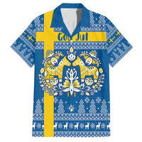 Sweden Christmas Personalized Family Matching Off Shoulder Maxi Dress and Hawaiian Shirt Dala Horse God Jul - Wonder Print Shop
