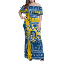 Sweden Christmas Personalized Family Matching Off Shoulder Maxi Dress and Hawaiian Shirt Dala Horse God Jul - Wonder Print Shop