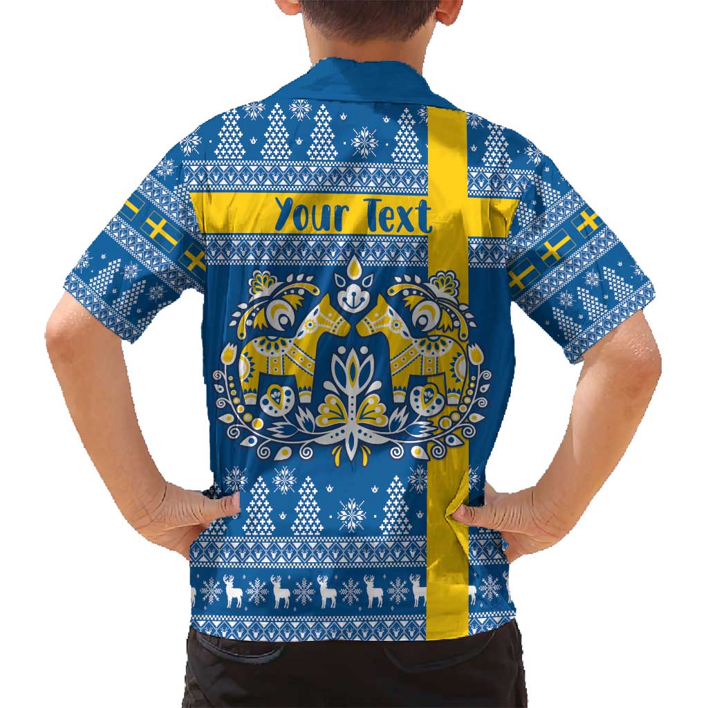 Sweden Christmas Personalized Family Matching Summer Maxi Dress and Hawaiian Shirt Dala Horse God Jul - Wonder Print Shop