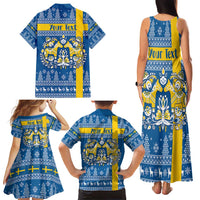 Sweden Christmas Personalized Family Matching Tank Maxi Dress and Hawaiian Shirt Dala Horse God Jul - Wonder Print Shop