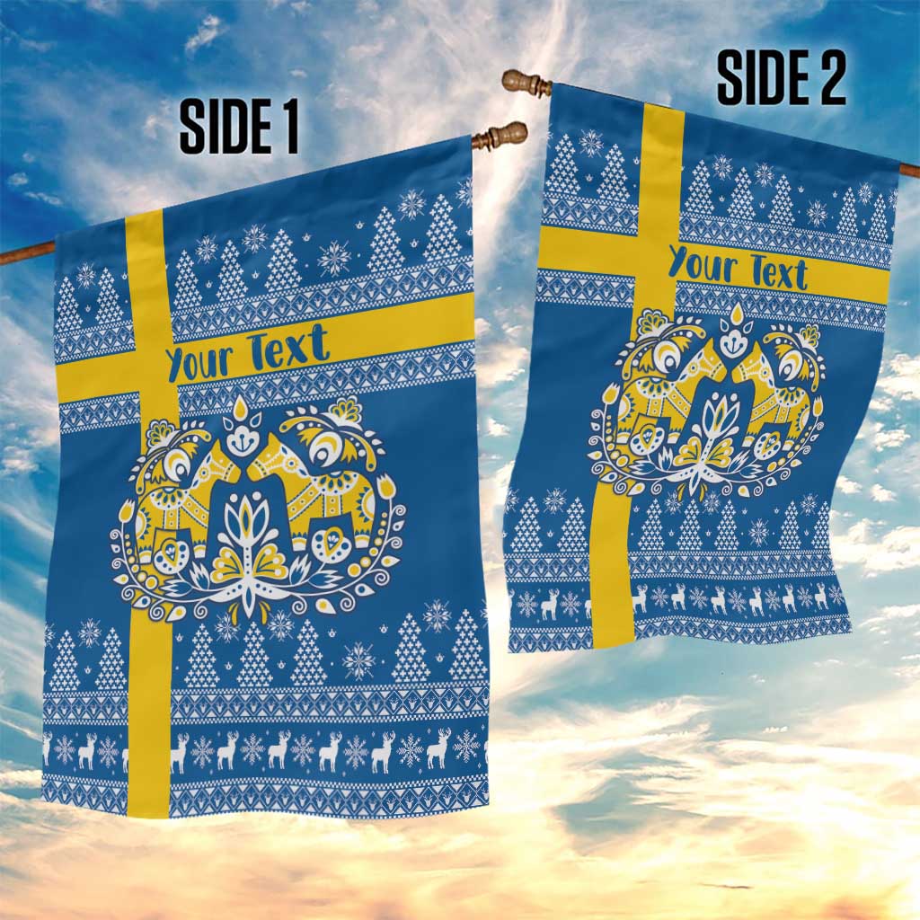 Sweden Christmas Personalized Garden Flag Dala Horse God Jul - Wonder Print Shop