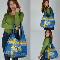 Sweden Christmas Personalized Grocery Bag Dala Horse God Jul - Wonder Print Shop