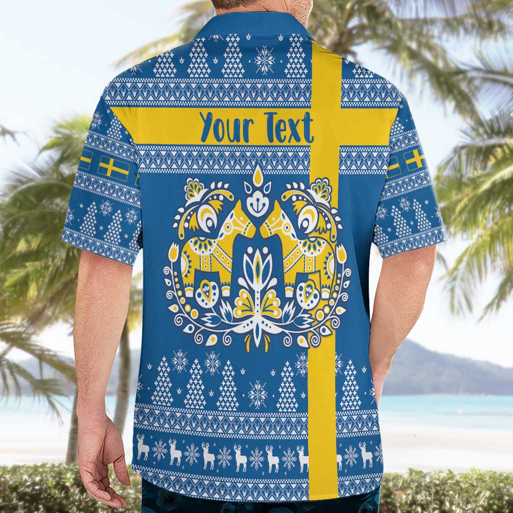 Sweden Christmas Personalized Hawaiian Shirt Dala Horse God Jul - Wonder Print Shop