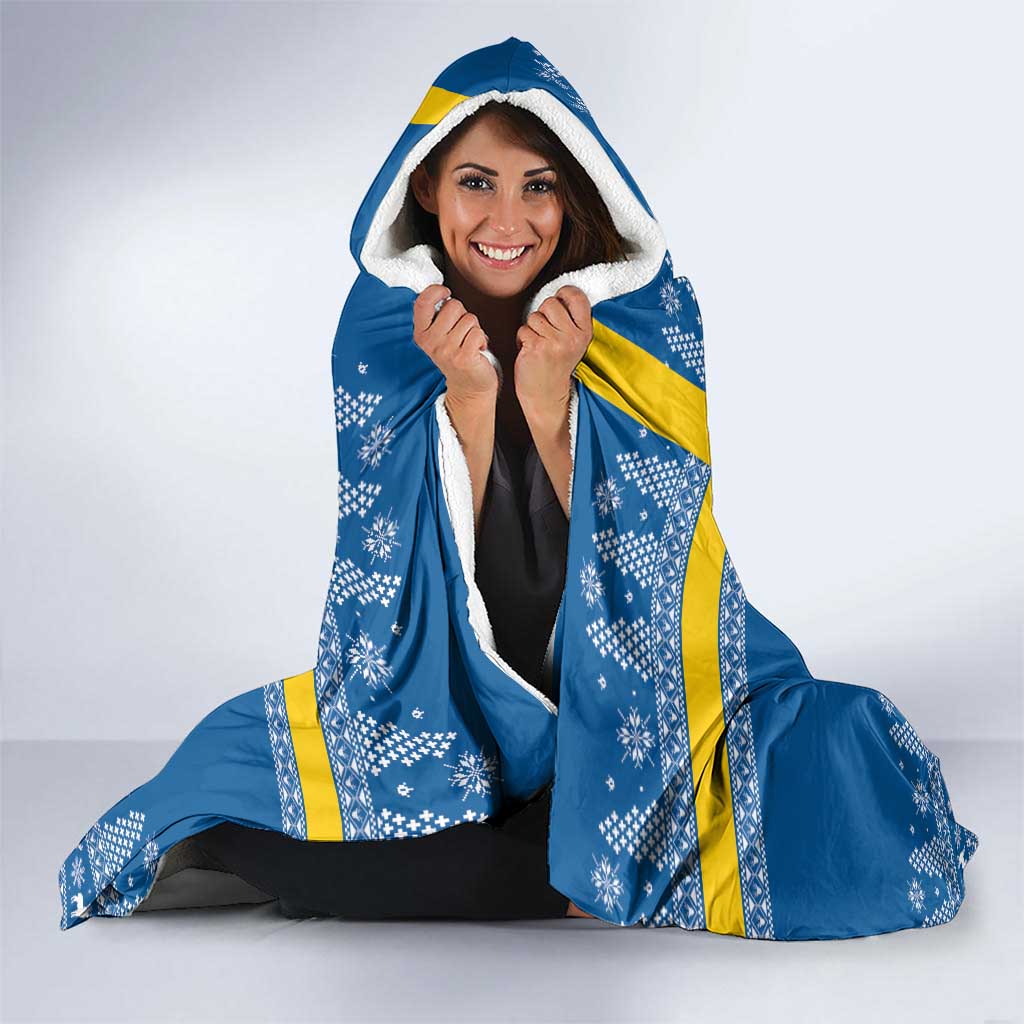 Sweden Christmas Personalized Hooded Blanket Dala Horse God Jul - Wonder Print Shop