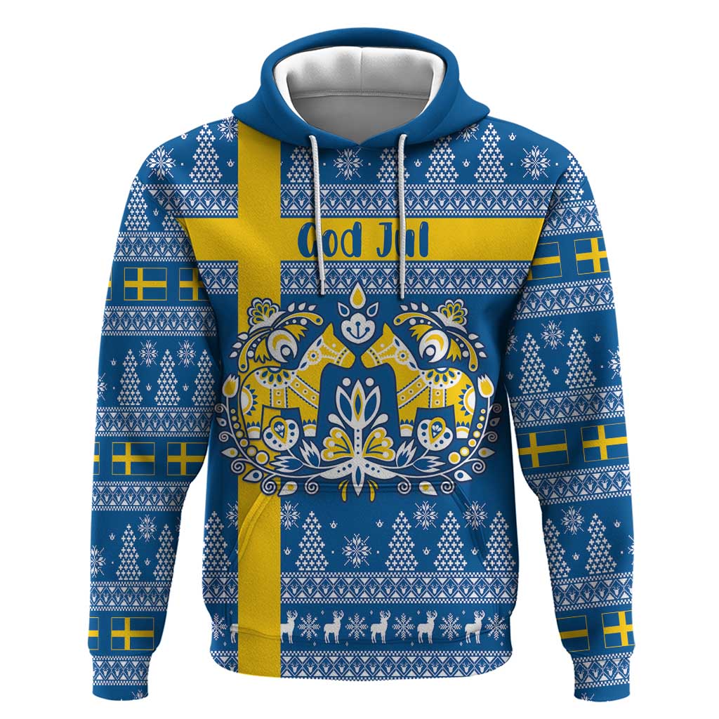 Sweden Christmas Personalized Hoodie Dala Horse God Jul - Wonder Print Shop