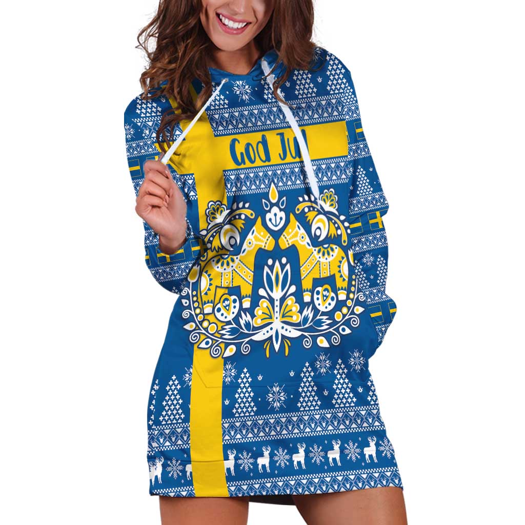 Sweden Christmas Personalized Hoodie Dress Dala Horse God Jul - Wonder Print Shop