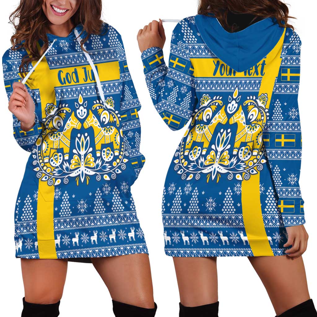 Sweden Christmas Personalized Hoodie Dress Dala Horse God Jul - Wonder Print Shop