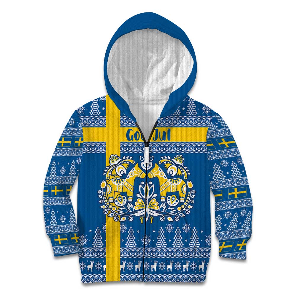 Sweden Christmas Personalized Kid Hoodie Dala Horse God Jul - Wonder Print Shop