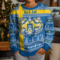 Sweden Christmas Personalized Kid Ugly Christmas Sweater Dala Horse God Jul - Wonder Print Shop