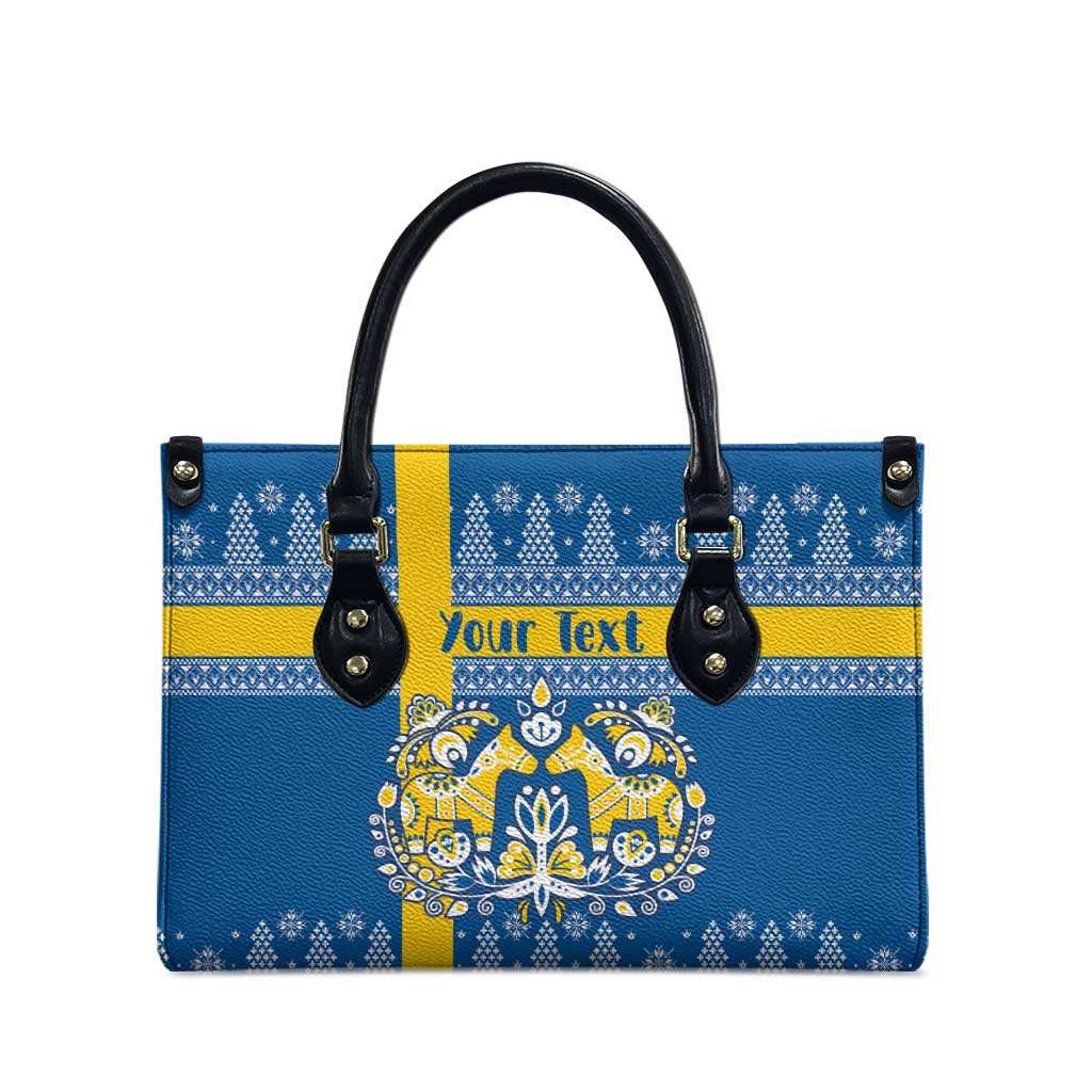 Sweden Christmas Personalized Leather Bag Dala Horse God Jul - Wonder Print Shop