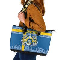 Sweden Christmas Personalized Leather Tote Bag Dala Horse God Jul - Wonder Print Shop