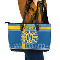 Sweden Christmas Personalized Leather Tote Bag Dala Horse God Jul - Wonder Print Shop