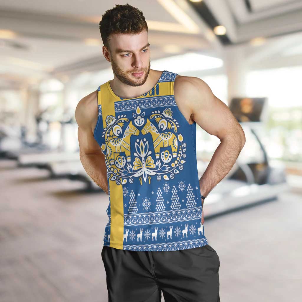 Sweden Christmas Personalized Men Tank Top Dala Horse God Jul - Wonder Print Shop