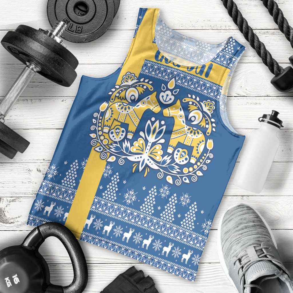 Sweden Christmas Personalized Men Tank Top Dala Horse God Jul - Wonder Print Shop