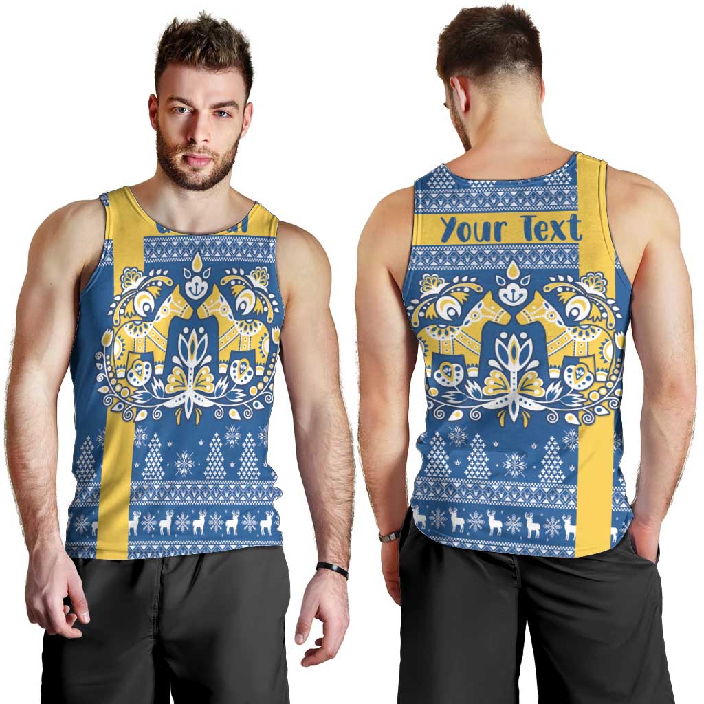Sweden Christmas Personalized Men Tank Top Dala Horse God Jul - Wonder Print Shop