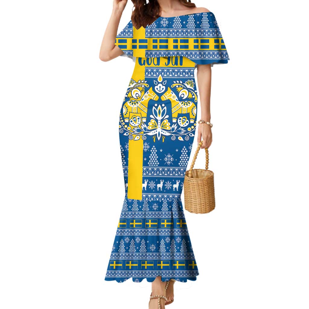 Sweden Christmas Personalized Mermaid Dress Dala Horse God Jul - Wonder Print Shop